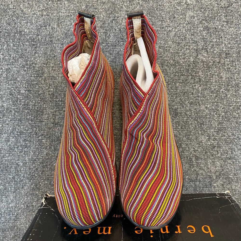 New Bernie Mev Womens 41 US 10.5 Multicolored Red Maile Wedge Comfort Ankle Boot - Picture 5 of 8